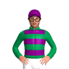 Emerald Green, Purple Hoops And Cap