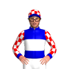 MEDIUM BLUE,WHITE BAND, WHITE SLEEVES,RED CHECKS,CHECKS CAP,MEDIUM BLUE CUFFS,PEAK