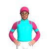 AQUA, PINK EPAULETTES, PINK SLEEVES, AQUA ARMBANDS, PINK CAP