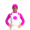 WHITE,SHOCKING PINK EPAULETTES,DISC,SHOCKING PINK SLEEVES,CAP,COLLAR