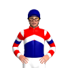 RED, NAVY BLUE HALVED, WHITE CHEVRON, WHITE SLEEVES, RED HOOPS, NAVY BLUE ARMBAND, NAVY BLUE CAP