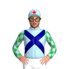 LIGHT BLUE,NAVY CROSSED SASHES,GREEN CHECKS SLEEVES,LIGHT BLUE CAP,RED STAR CAP