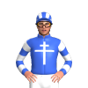 Royal Blue, White Cross Of Lorraine, Hooped Sleeves, Striped Cap