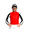 Red, Black And White Checked Star, Checked Stripes Sleeves, Checked Cap