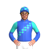 Royal Blue, Turquoise Checked Sash, Halved Sleeves, Checked Cap