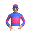 Royal Blue, Pink Band, Hooped Sleeves And Cap