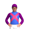 Royal Blue, Pink Crossed Sashes, Purple Sleeves And Cap