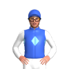 Royal Blue, Sky Blue Diamond Band, White Sleeves