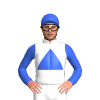 White, Royal Blue Triangle, Sleeves And Cap