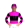 Shocking Pink, Black Band, Hooped Sleeves, Striped Cap