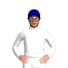 White, Navy Blue Meerkat Motif, Armbands And Cap