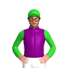 Purple, Lime Green Sleeves And Cap