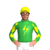Green With Yellow Lightning Bolt, Yellow Sleeves With Green Diamonds, Yellow Cap