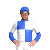 Royal Blue, White Quarters, Halved Sleeves