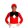 Red And Black Halves, White Diamond Band, Red Cap