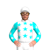 White, Aqua Stars, Aqua Sleeves, White Stars And Cap