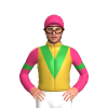 Gold, Green Vee, Pink Sleeves, Green Armbands, Pink Cap