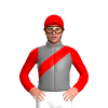 Grey, Red Sash, Sleeves And Cap