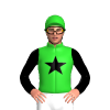Lime Green, Black Star And Sleeves