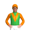 Bottle Green, Orange V, Sleeves And Cap