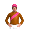 Brown, Pink Sash And Cap