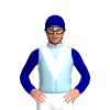 Light Blue, White Vee, Dark Blue Sleeves, White Lightning Bolts, Dark Blue Cap, White Pom Pom