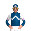 INDIGO, WHITE ZIGZAG CHEVRON, INDIGO SLEEVES, WHITE HALVED, LILAC ARMBAND, INDIGO CAP, LILAC DISC, WHITE PEAK