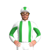 WHITE, GREEN BRACES, DIABLO SLEEVES, WHITE CAP, GREEN STRIPE