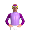LAVENDER ,PURPLE SLEEVES, LAVENDER DOUBLE ARMBAND,YELLOW CAP,PURPLE HOOPS,WHITE PEAK