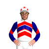 WHITE, RED CHEVRONS, NAVY CHEVRON, NAVY SLEEVES, RED CHEVRON, WHITE CAP, RED STARS CAP
