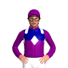 Purple And Dark Blue Halves, White Diamond Band And Epaulettes, Purple With White Diamond Cap