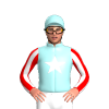 Pale Blue, White Star, Pale Blue, Red And White Striped Sleeves