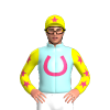 Pale Blue, Pink Horseshoe, Yellow Sleeves With Pink Stars, Yellow Cap With Pink Star