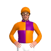 Purple And Orange Quarters, Orange Sleeves And Cap