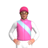 HOT PINK, LIGHT BLUE RIGHT SASH, WHITE SLEEVES, Pink cap