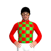 RED, LIME GREEN CHECK, Black cap