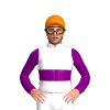 WHITE, PURPLE DOUBLE BAND, PURPLE SLEEVES, Orange cap