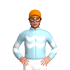 LIGHT BLUE, WHITE TWO ZIGZAG CHEVRON, LIGHT BLUE SLEEVES,WHITE TWO CHEVRONS, Orange cap