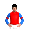 RED, BLUE SLEEVES,RED ARMBANDS, Black cap