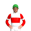 WHITE,RED BAND,SLEEVES,WHITE ARMBANDS, Green cap