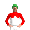 RED, WHITE HALVES, WHITE DIAMOND BAND, Green cap