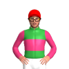 GREEN, PINK BAND, PINK SLEEVE, Red cap