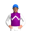 PURPLE,WHITE ZIGZAG CHEVRON,SLEEVES, Blue cap