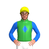 GREEN, BLUE DIAMOND BAND, BLUE SLEEVES, Yellow cap