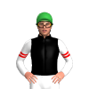 BLACK, WHITE FIVE STARS, SLEEVES, RED DOUBLE ARMBAND, Green cap
