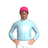 LIGHT BLUE, WHITE DIAMOND BAND, Pink cap