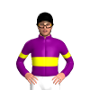 PURPLE, YELLOW DOUBLE BAND, PURPLE SLEEVES, YELLOW ARMBANDS, Black cap