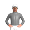 GRAY, White cap