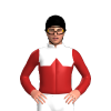 WHITE, FIREBRICK HALVES, FIREBRICK DIAMOND BAND, FIREBRICK SLEEVES, Black cap