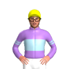 LAVENDER,LIGHT BLUE BAND,LAVENDER SLEEVES,LIGHT BLUE DOUBLE ARMBANDS, Yellow cap